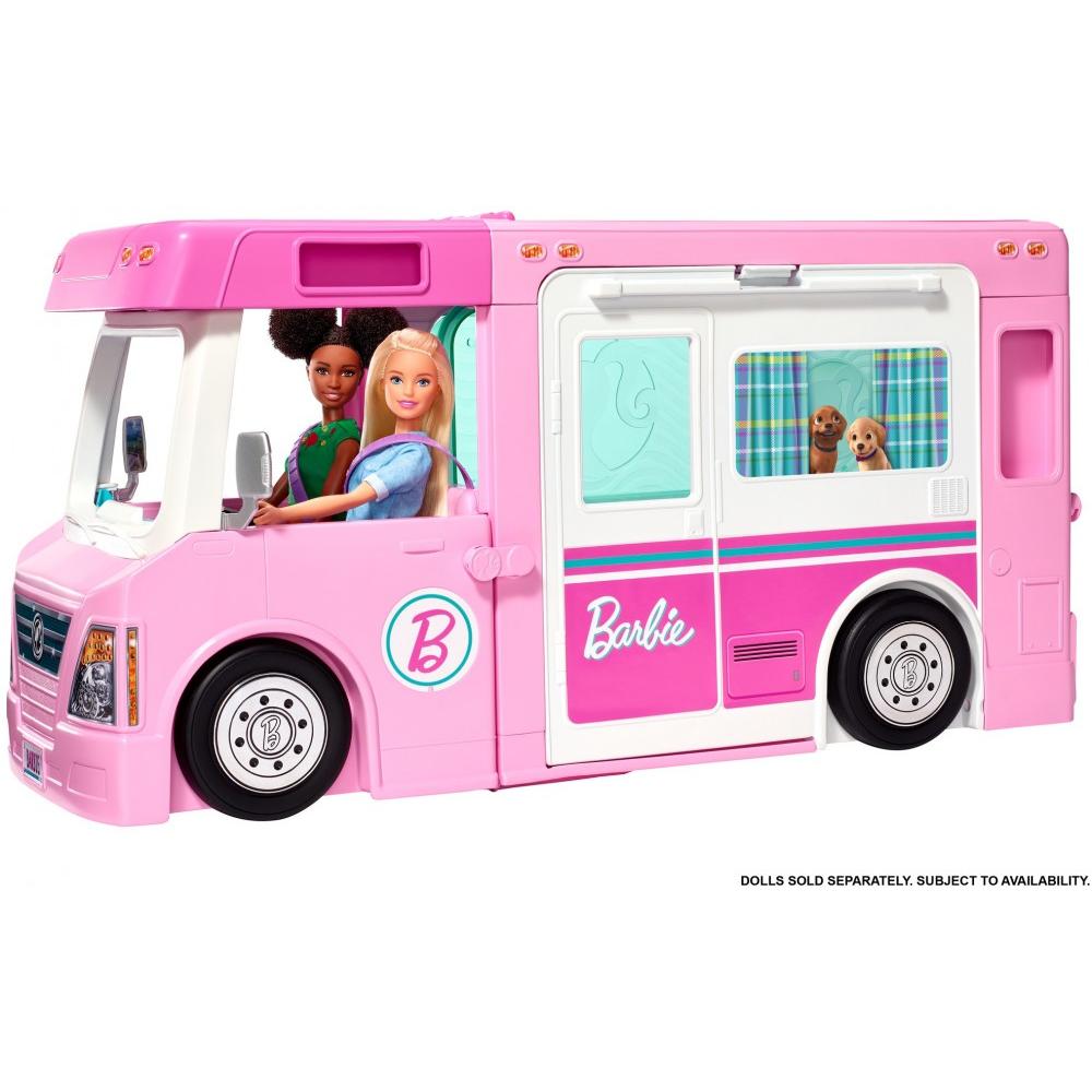Barbie 3-In-1 Dreamcamper Vehicle With Pool Truck Boat And 50 Accessories