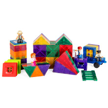 Load image into Gallery viewer, Best Choice Products 250-Piece Kids STEM 3D Magnetic Building Block Tile Toy Play Set w/ 4 Figures Railroad Accessories
