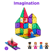 Load image into Gallery viewer, Best Choice Products 250-Piece Kids STEM 3D Magnetic Building Block Tile Toy Play Set w/ 4 Figures Railroad Accessories
